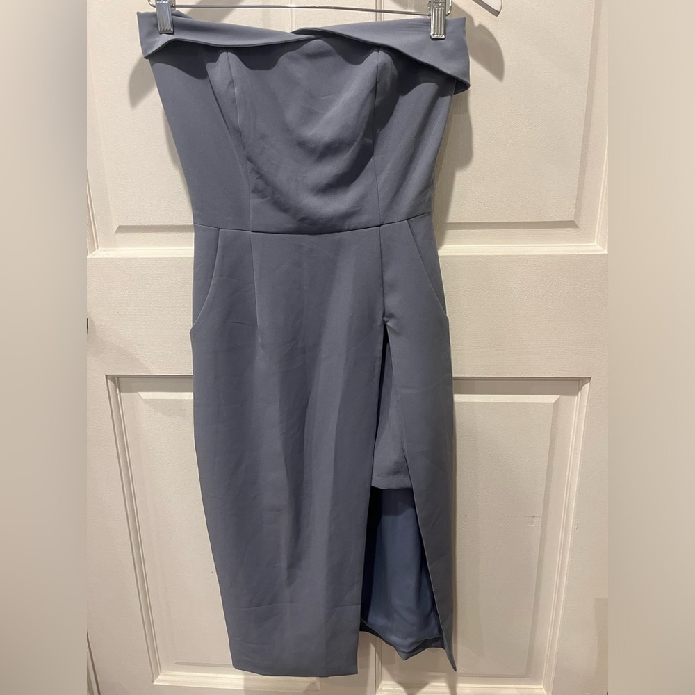 Lavish Alice Blue Grey Cocktail Dress